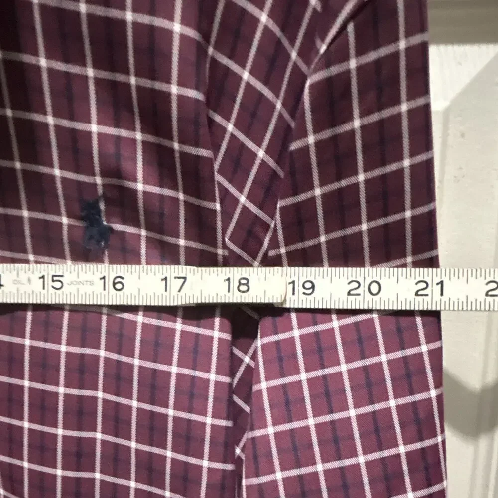 Polo Ralph Lauren Classic Fit Performance 2XL Burgundy Check Long Sleeve Shirt